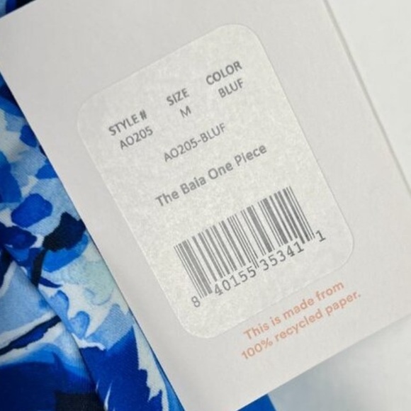 Andie Swim Blue Floral Baia One Piece Swimsuit Size Medium NEW AO205 NEW BLUE - Picture 8 of 12